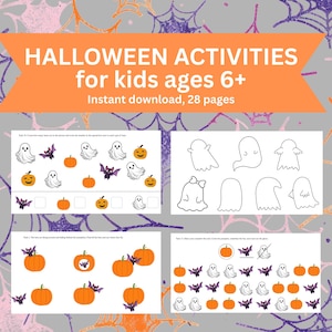 Halloween Activity | 28 Printable Halloween activities pages | For Kids Age 6+ | Halloween Party Games | Printable PDF, Instant Download
