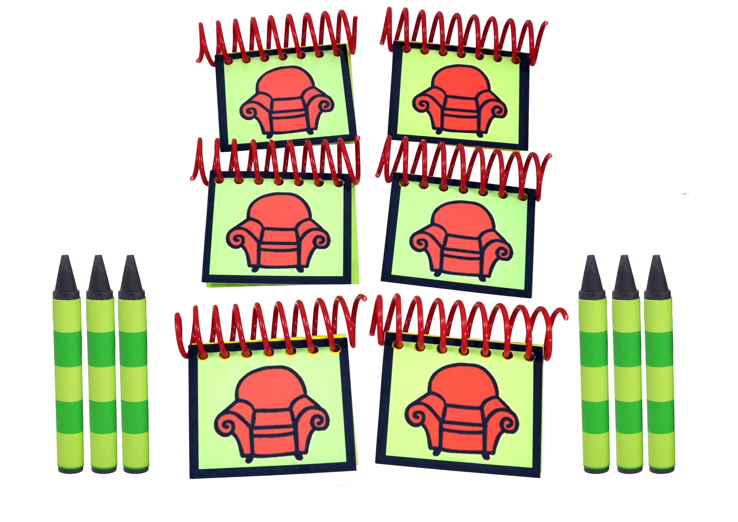 Handcrafted Handy Dandy inspired Steve Notebook and Crayons Handcrafted