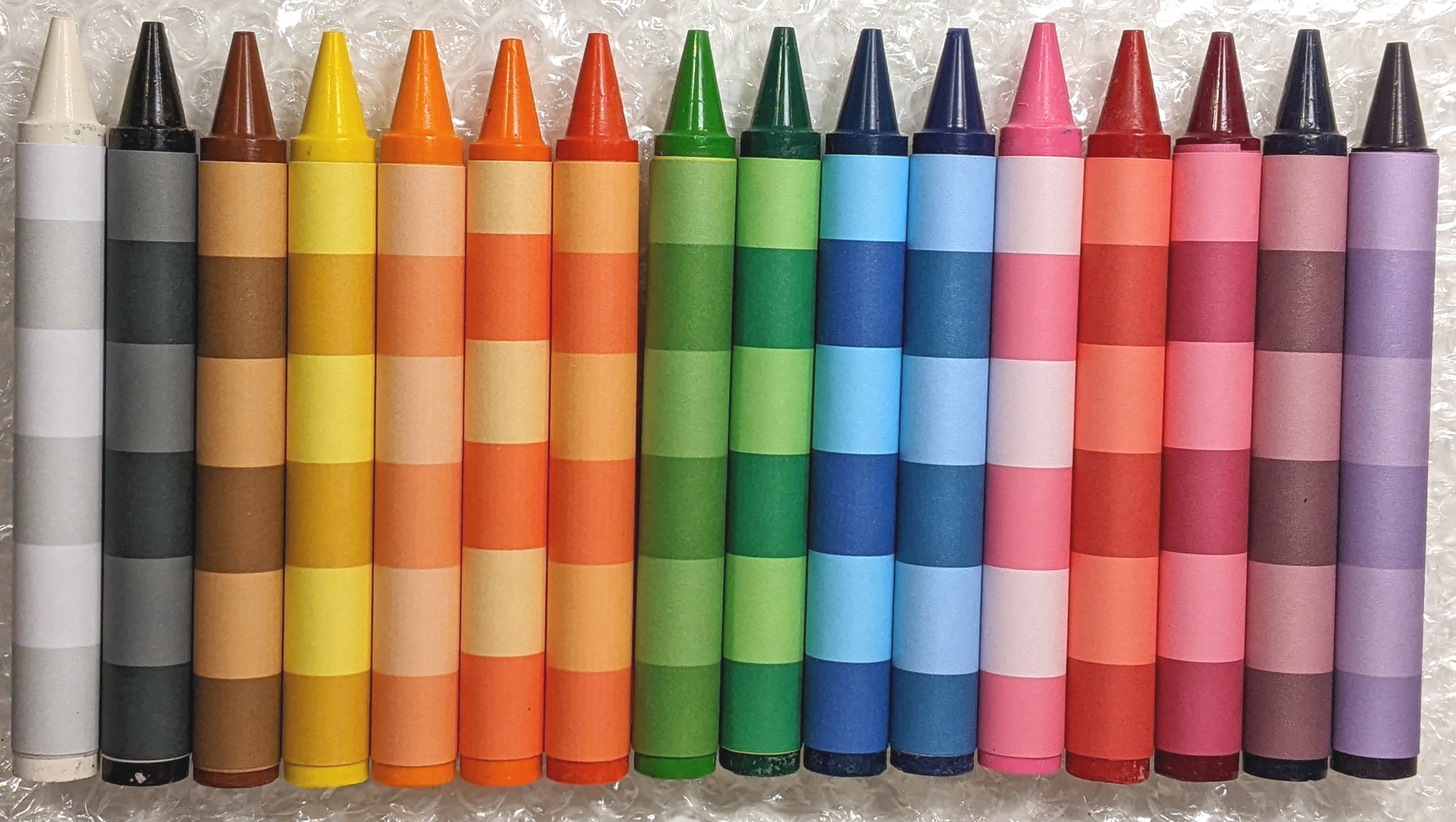 16 Colors Jumbo Striped Crayons Collection Etsy Canada