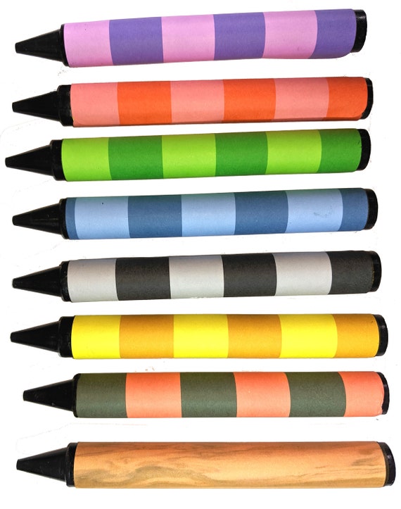 Steve Striped Crayons Collection Etsy