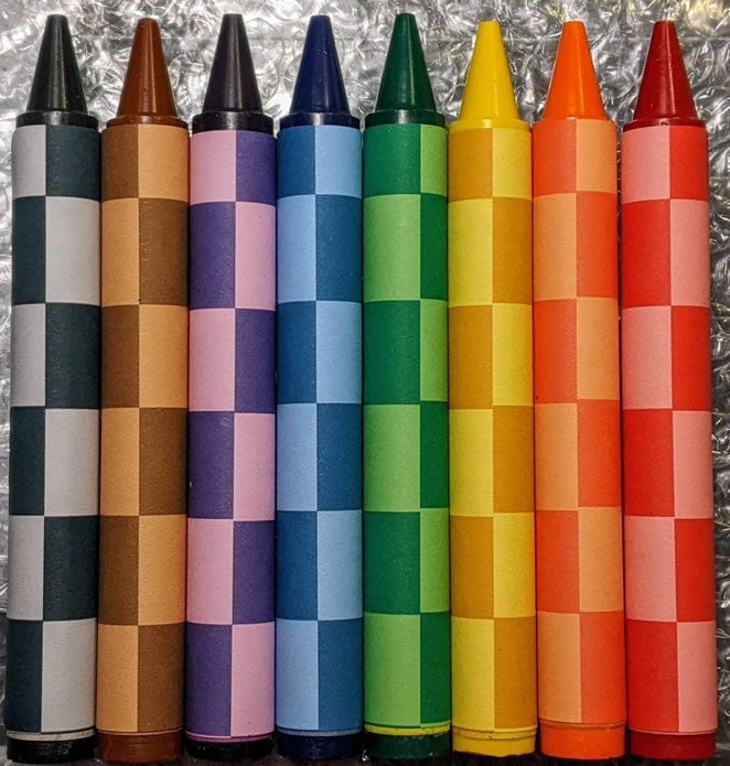 8 COLORED Jumbo Checkered Crayon Collection Etsy Singapore