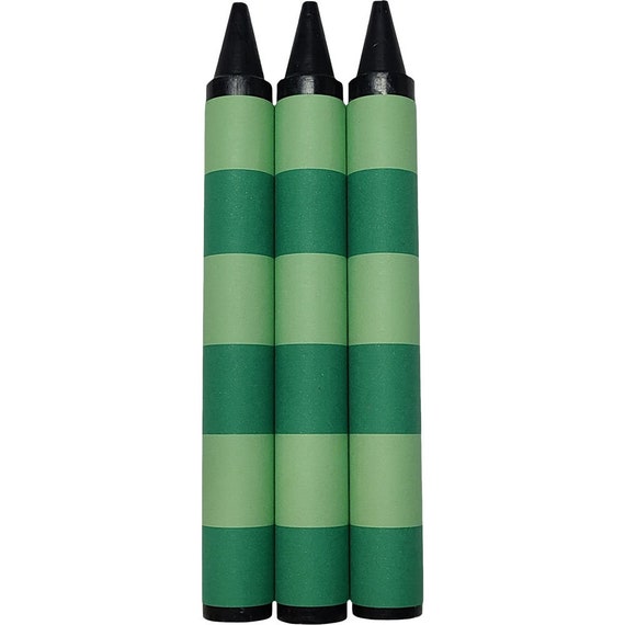 Green Striped Jumbo Black Crayons