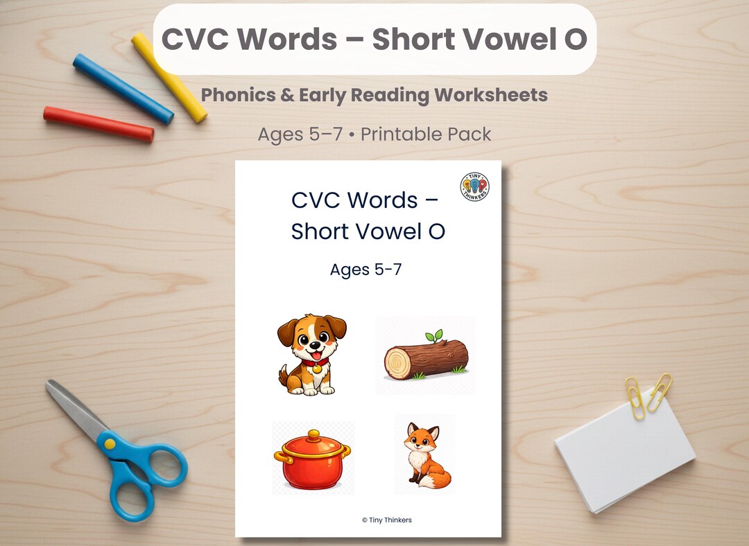 CVC Short Vowel O Worksheets | Phonics Reading Activities | Ages 5–7 ...