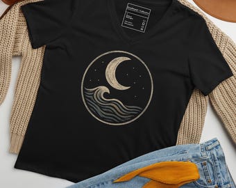 Moon Phase V-Neck T-Shirt – Tidebound Collection