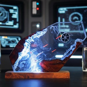 Galaxy-harslamp: Star Wars-diorama | Epoxynachtlampje voor gamingdecor | Unieke bureaulamp kerstcadeau en speelkamer