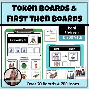 Schede token e schede First Then con oltre 200 icone con immagini REALI per SPED e ASD