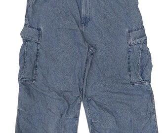 Pantalones cargo de mezclilla GU con cordón ajustable (S 376) w34