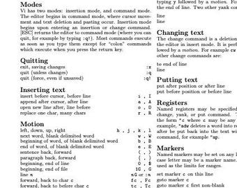 Vi-Ref Cheet Sheet
