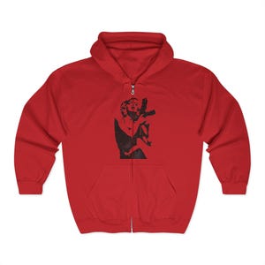 Street Style Marilyn Monroe Hoodie with Red Target Reticle on Back