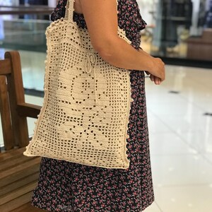 Miu Miu Inspired Crochet Lace Tote, Shimmer Macrame Shoulder Bag, Rose Pattern Purse