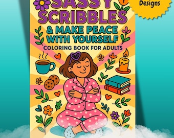 Funny Self-Care Coloring Book: Sassy Scribbles Art (Digital Download, 35 Pages)