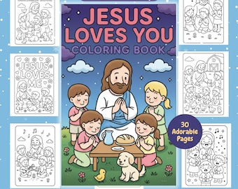 Jesus Coloring Book: 30 Christian Pages, Sunday School Activity (PDF)