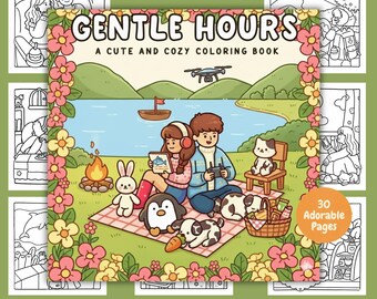 Kawaii Coloring Book | 30 Cute & Cozy Pages (Digital Download)