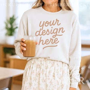 Gildan 18000 Mockup, Schulanfang Mockup, Lehrer Sweatshirt Mockup, Gildan 1800 Weiß, Print on Demand Mockup, Schulanfang Sweatshirt