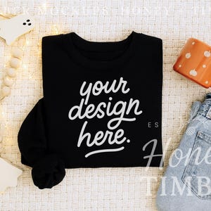 Gildan 18000 Mockup Black Sweatshirt Fall Mockup Halloween Crewneck Mockup Gildan Sweatshirt Mockup Gildan 18000 Fall Black Sweatshirt