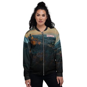 Georgia Cityscape Photo Print Unisex Bomber Jacket Fall Outfits