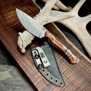 Nitro V Steel Compact Knife: Purple Mango Handle, Elk Antler Spacer