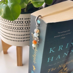 Silver Metal Bookmark, Beaded Bookmark, Metal Bookmark, Bookmark