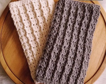 Pine Ridge Crochet Dishcloth Pattern, Easy Level (PDF Download)