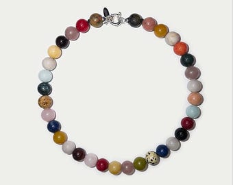 Colorful beaded necklace - Beaded multicolor necklace - gold-plated/925 silver clasp - vibrant necklace by FIDÈS.studio