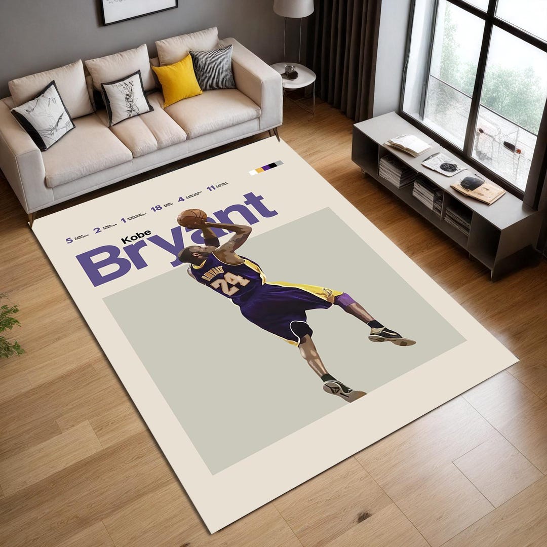 Kobe Rug Kobe Bryant Basketball Rug: Non-slip Floor Mat, Customizable - Etsy