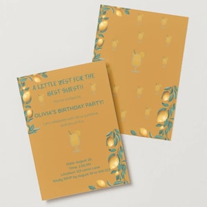 Editable Citrus Sunshine Birthday Invitation – Instant Download