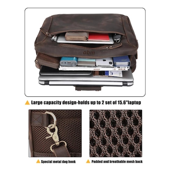 Full Grain Leather Convertible Briefcase Backpack: 3-in-1  display picture 1