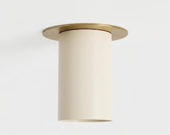 Foco de techo de latón, moderno, empotrado, hecho a mano, moderno de mediados de siglo, lámpara de techo, iluminación personalizada