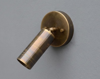 Foco de techo de latón hecho a mano, luz de pared de ángulo ajustable, luz de estilo vintage