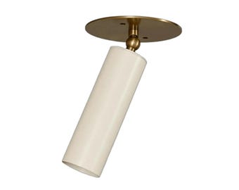 Foco ajustable de latón de mediados de siglo - Lámpara de techo retro