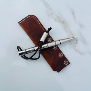 Marlin Spike - with Leather Sheath: 6-inch stainless steel Sailmaker&#39;s Tool