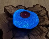 Glowing Handmade Icelandic Lava Stone Candle Holder – Volcanic Rock Tealight – Decor From Iceland – Glacier Edition – Glows In The Dark