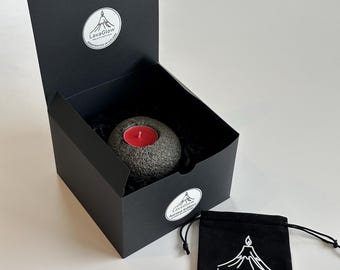 アイスランドのハンドメイド溶岩石キャンドルホルダー - 天然火山岩
