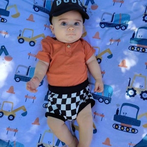 Pantalones cortos a cuadros Bummies Estampado de cuadros en blanco y negro 0 3 6 9 12 18 24 meses 2T 3T Género neutro Bebé Niño Niño Niños Tablero de ajedrez