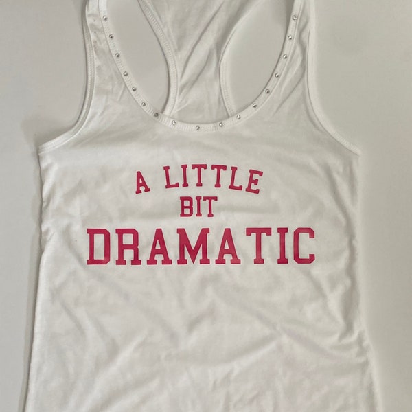 Damen-Regina-George-Kostüm „A Little Bit Dramatic“, Mädchen-Shirt, Kostüm, Tank-Top, Strass-Top, entspannte Passform