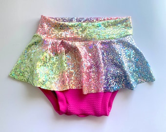 Girls Unicorn Skirted Bummies Rainbow Tie Dye Birthday 0 3 6 9 12 18 24 months 2T Baby Bummies with Skirt