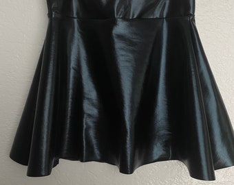 Girls Black Faux Leather shiny twirl skirt 6 9 12 18 24 months 2T 3T 4T 5T 5 6 7 8 9 10 11 12 Baby Toddler Kids circle skirt Skater skirt