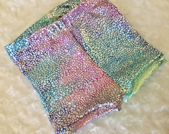 Unicorn Shorts Girls Baby Toddler Rainbow Birthday 3 6 12 18 24 months 2T 3T 4T 5T 6 7 8 9 10 11 12 14 shorties holographic