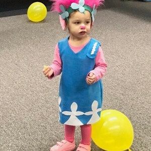POPPY Costume dress girls toddler Baby 9 12 18 24 months 2T 3T 4T 5/6 Movie Halloween Princess Poppy image 1
