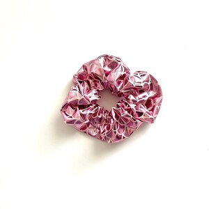 Pink Pearl Shiny Metallic Mermaid print Scrunchie Hairband Adult or Child size Mermaid scales shiny light baby pink