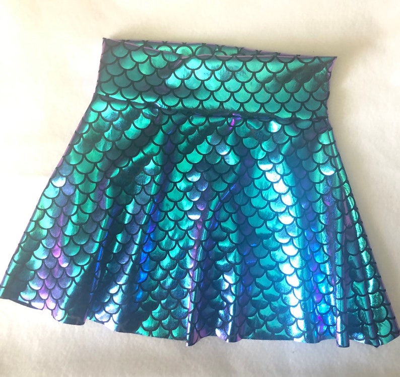 Mermaid Skirt Purple Turquoise Teal two tone iridescent girls skater twirl skirt 6 9 12 18 24 months 2T 3T 4T 5T 5 6 7 9 8 10 11 12