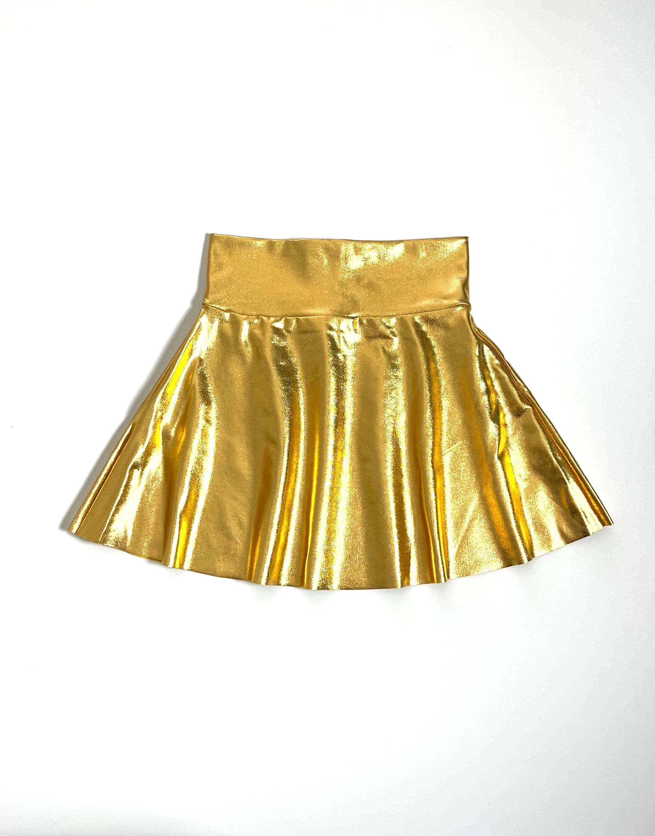 Girls Gold Metallic Skater Skirt or Skort 6 9 12 18 24