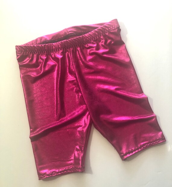 pink shiny shorts