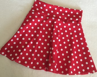 Girls red and white polka dot skirt twirl girls 6 9 12 18 24 months 2T 3T 4T 5T 5 6 7 8 9 10 11 12 Birthday Costume skirt