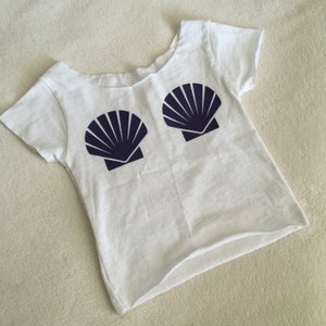 Girls Shell T-Shirt Mermaid Top 6 12 18 24 2 2T 3T 4T 5 6 Purple Glitter Shells Leggings sold separately Birthday Baby Toddler