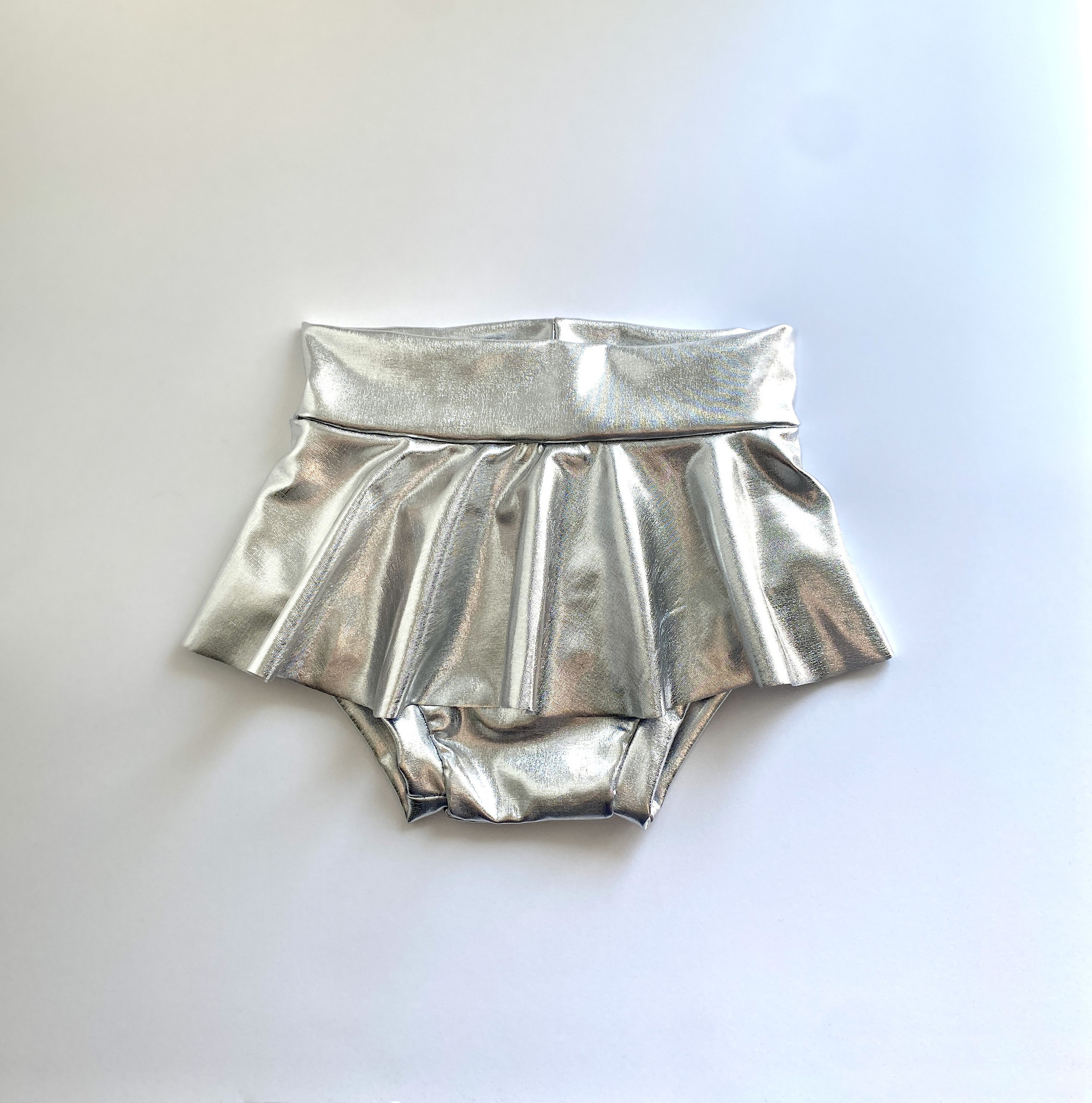 Toddler silver metallic skirt top