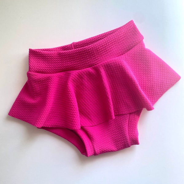 Girls Pink Skirted Bummies Bright Pink 0 3 6 9 12 18 24 months 2T Girls Baby Bummies with Skirt Neon Magenta