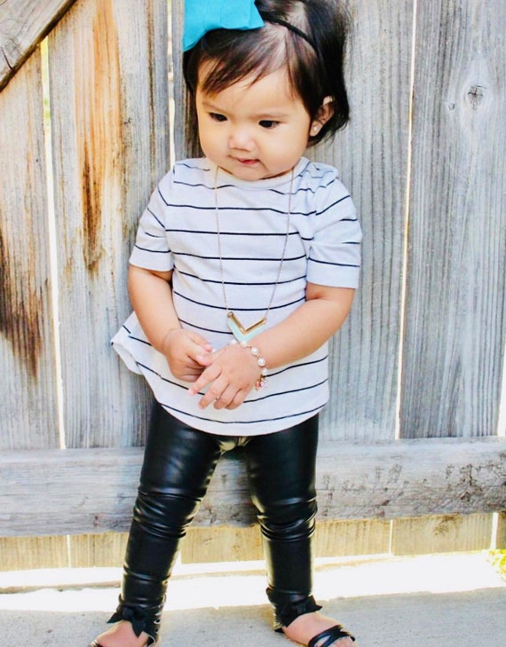 baby girl faux leather leggings