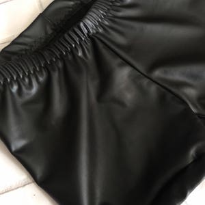 Girls Faux Leather Black Shorts baby toddler costume 6 12 18 24 month 2T 3T 4T 5T 5 6 7 8 9 10 12 14 Gymnastics Shorties image 2