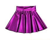 Girls Purple shiny metallic twirl skirt or skort 6 9 12 18 24 months 2T 3T 4T 5T 5 6 7 8 9 10 11 12 Toddler Kids circle skirt Skater skirt